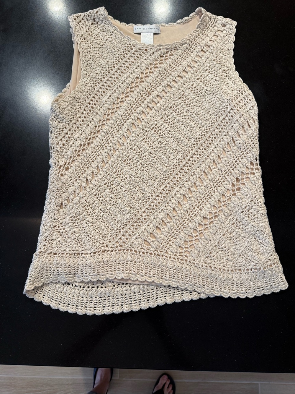 Garfield & marks Crocheted Tank Top in Beige